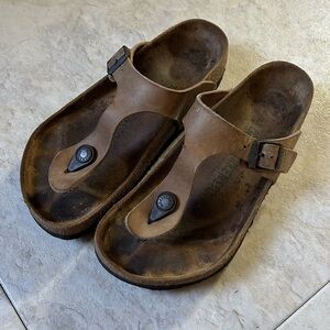 Birkenstock Gizeh sandal - oiled leather tobacco